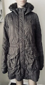 ABERCROMBIE & FITCH Women’s Y2K PARKA COAT JACKET HOODED Long Sleeve sz M - Picture 1 of 15