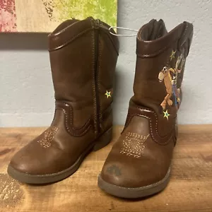 Niño pequeño talla 7 - Botas vaqueras occidentales Disney Pixar Toy Story marrón leñoso - Imagen 1 de 6