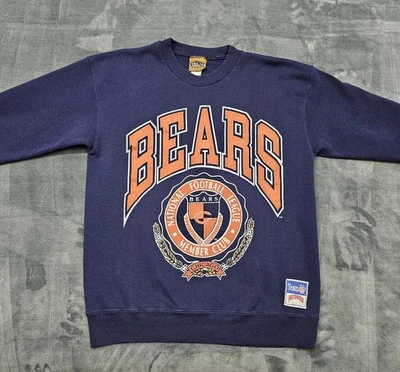 Vtg 90s Chicago Bears Nutmeg Mills NFL Sweatshirt Made USA Navy Crewneck  Medium - Image 1 of 4