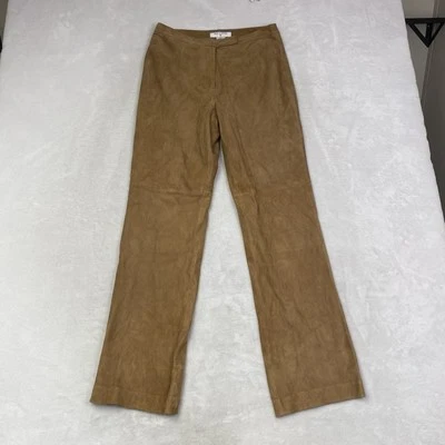 Pantalones de cuero Real Clothes cuero genuino tostado pierna recta estilo vintage talla 6 Foto 1 de 4