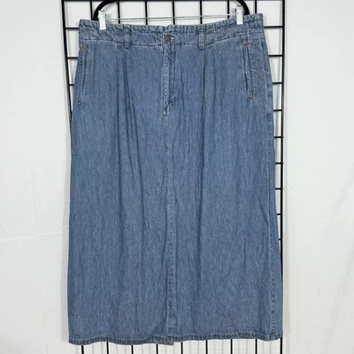 Maxi Falda Vaquera Vintage Para Mujer 18W Azul Boho Hippie Campesino Años 90 Cottagecore Foto 1 de 4