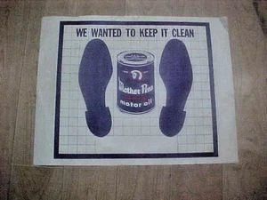 1970s  Mother Penn oil Oil change color advertising paper placemat sign olor - Picture 1 of 3