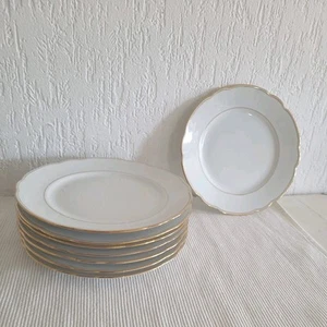 8 Stück Antike Kronachu.Bareuther Bavaria Kuchenteller weiß Goldrand, 19cm - Bild 1 von 5