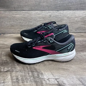 Brooks Ghost 14 1203561B013 Womens 8.5 B Running Shoes Black Pink Yucca Sneakers - Picture 1 of 10