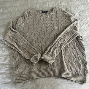 Polo Ralph Lauren Pullover Zopfmuster Baumwolle Langarm Pulli Grau Herren 4XB - Bild 1 von 7