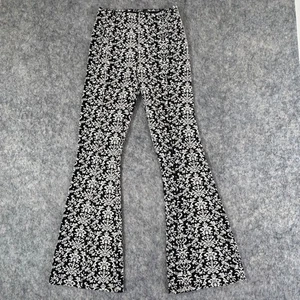 Pantalone svasato Anthropologie maglia vita alta nero bianco taglia XS elasticizzato pull on - Foto 1 di 13