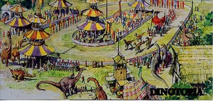 James Gurney's DINOTOPIA - Triple Fold-Out Chase Card 7 - Dinosaur Olympics - Bild 1 von 2