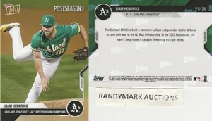 Liam Hendriks ATHLETICS As 2020 TOPPS NOW POSTSEASON AL WEST CHAMPS PS-35 SP 151 - Picture 1 of 1