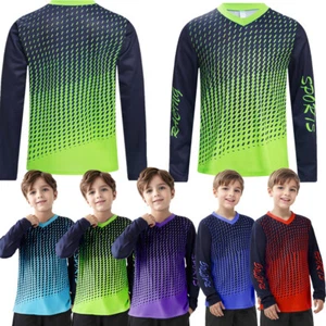 Boy Sweatshirt Sport Top Workout T-shirt Soccer Blouse Performance Tee Goalie - Picture 1 of 60