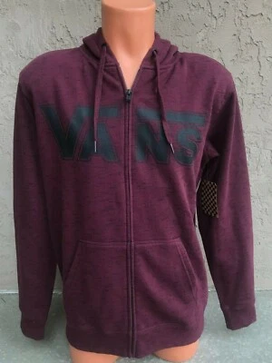 Vans Sudadera con Capucha Chaqueta Cremallera Completa Rojo Granate Sudadera Adolescente Niño Para Hombre S pequeña Foto 1 de 4