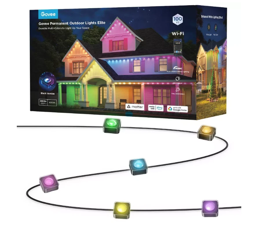 Govee H805AA11 100' RGBICW Permanent Outdoor Lights Elite Black