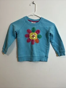 Hanna Andersson Size 100 cm Floral Sweatshirt Girls Blue Pink Orange Green - Picture 1 of 7