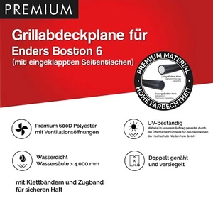 Premium Grill Abdeckhaube für Enders Boston 6 (mit eingeklappten Seitentischen) - Bild 1 von 8