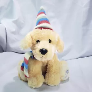 Russ Shining Stars Yellow Lab Labrador Dog Plush Retriever Stuffed Toy Hat Scarf - Picture 1 of 11