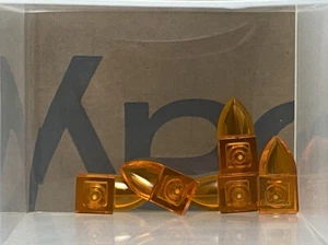 LEGO Parts - Trans-Orange Plate 1 x 1 with Tooth Horizontal - No 49668 - QTY 5 - Picture 1 of 1