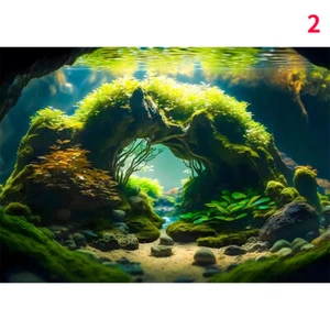 Self Adhesive Sticker 3D Fish Tank Background Sticker Landscape Aquarium Decor - Picture 1 of 4