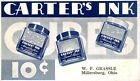 soiled W F Grassle Millersburg Ohio Carter&#39;s Ink 10c  small advertising blotter