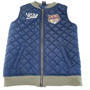 Lucky Brand Kids Puff Quilted Vest With Tiger Boys 7 - Picture 1 of 5