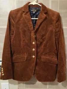 Brooks Brothers Cotton Corduroy Womens Jacket Brown Size 8P Coat Excellent Cond - Picture 1 of 8