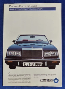 Chrysler LeBaron Cabrio Coupe New Yorker - Folleto 1985 alemán - Imagen 1 de 3