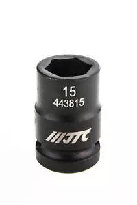 1/2 INCH DR. 6 Point Type Metric Size Impact Socket 15MM by JTC 443815 - Picture 1 of 1