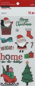 Recollections ~ MERRY CHRISTMAS ~ Clear Stamp Set Home Holidays Santa - Foto 1 di 1