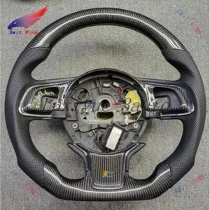 Carbon fiber Steering Wheel Frame For Jaguar XJ XJR XJR575 2010-2019+LED - Picture 1 of 14