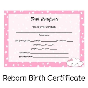 ¡Certificado de nacimiento de bebé renacido! - Imagen 1 de 1