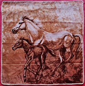 "PAÑUELO DE COLECCIÓN SUIZA FISBA TELAS ARTE ECUESTRE CABALLOS ALGODÓN 11" - Imagen 1 de 4