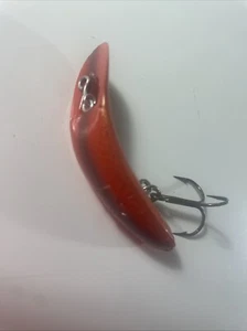 Vintage Helin No.F7 Flatfish Salmon Fishing Lure Red very nice crankbait - Picture 1 of 5