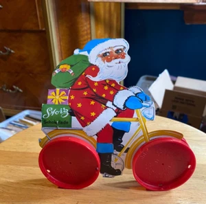 VTG-Christmas Storz Schokolade Advertisement-Biking Santa Claus-Mixed Materials - Picture 1 of 5