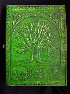 Celtic Pagan Wicca TREE of LIFE A5 Handmade Leather Journal Diary Book Shadows - Picture 1 of 5