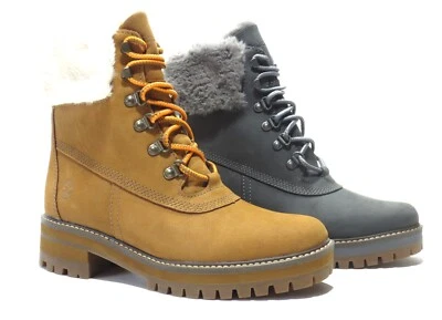 Timberland Womens Courmayeur Valley Warm Lined Waterproof  boots Wheat Gray - Image 1 of 4