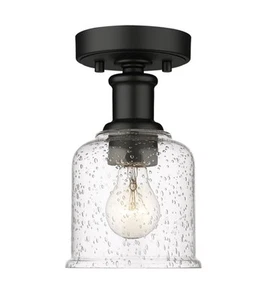 Z-Lite Bryant 1 Light 5.5 inch Bronze Flush Mount Ceiling Light, 734F1-MB -Black - Picture 1 of 8