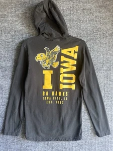 Nike University of Iowa Hawkeyes schwarz Hoodie Sweatshirt Herren klein zweiseitig - Bild 1 von 8