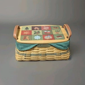 Longaberger 2002 Christmas Collection Traditions Korb - grün, Deckel, Einsatz, EUC - Bild 1 von 12