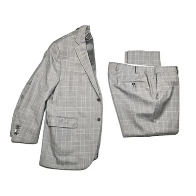 Traje a medida Sartoria Loro Piana para hombre 44S pantalones 38x26 Super 150 lana Glen a cuadros Foto 1 de 4