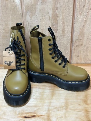 Dr. Martens Jadon Smooth Leather Platform Boots ANTIQUE OLIVE Women's 6 Men's 5 - Image 1 of 4