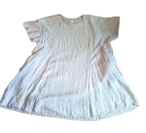 Vintage Flachs Angelheart Gr. L Natur Leinen Oversize Tunika Kleid tiefe Taschen - Bild 1 von 13