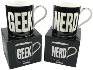 Taza de taza de China fina geek o nerd regalo en caja regalo trabajo estudiante universitario - Imagen 1 de 8