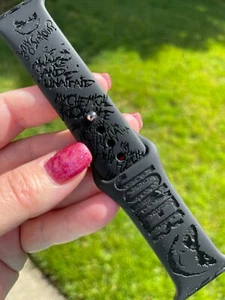 Skite Graved Silicone Comp avec bracelet Apple Watch (design Joker) - Photo 1 sur 7