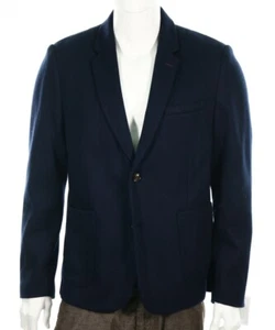 Chaqueta Blazer Ted Baker Para Hombre Mezcla de Lana Azul Marino Cálida Dos Botones Talla Grande - Imagen 1 de 4