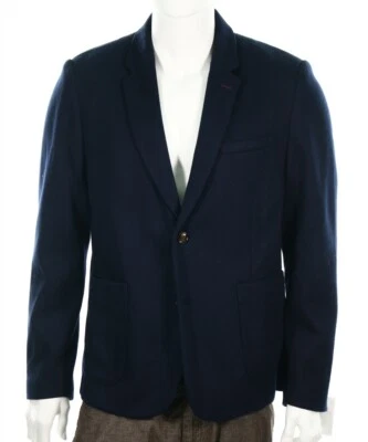Ted Baker Men's Wool Blend Navy Blue Warm Two Button Blazer Jacket sz Large - Image 1 of 4