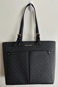MICHAEL KORS JET SET MEDIUM LOGO DAMEN TASCHE HANDTASCHE HANDTASCHE (SCHWARZ) - UNVERBINDLICHE UVP $ 498 - Bild 1 von 7