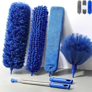 Staubwedel Teleskop bis 245 cm, Mikrofaser Duster biegbar, waschbar, blau 6 - Bild 1 von 5