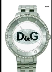 DOLCE & GABBANA DW0133 PRIME TIME BLACK LOGO UNISEX STAINLESS STEEL CRYSTAL - Picture 1 of 1