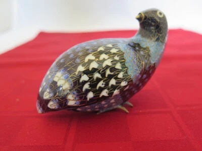 Китайская клуазоне эмаль и латунь кобальтовый синий перепел - b12 - Изображение 1 из 4