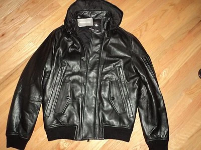 NWT $995.00 Michael Kors Hooded Leather Jacket sz M - Image 1 of 4