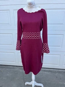 Womens London Times sweater dress bell sleeves L - Picture 1 of 5