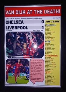 Chelsea 0 Liverpool 1 - 2024 EFL Cup final - souvenir print - Picture 1 of 5